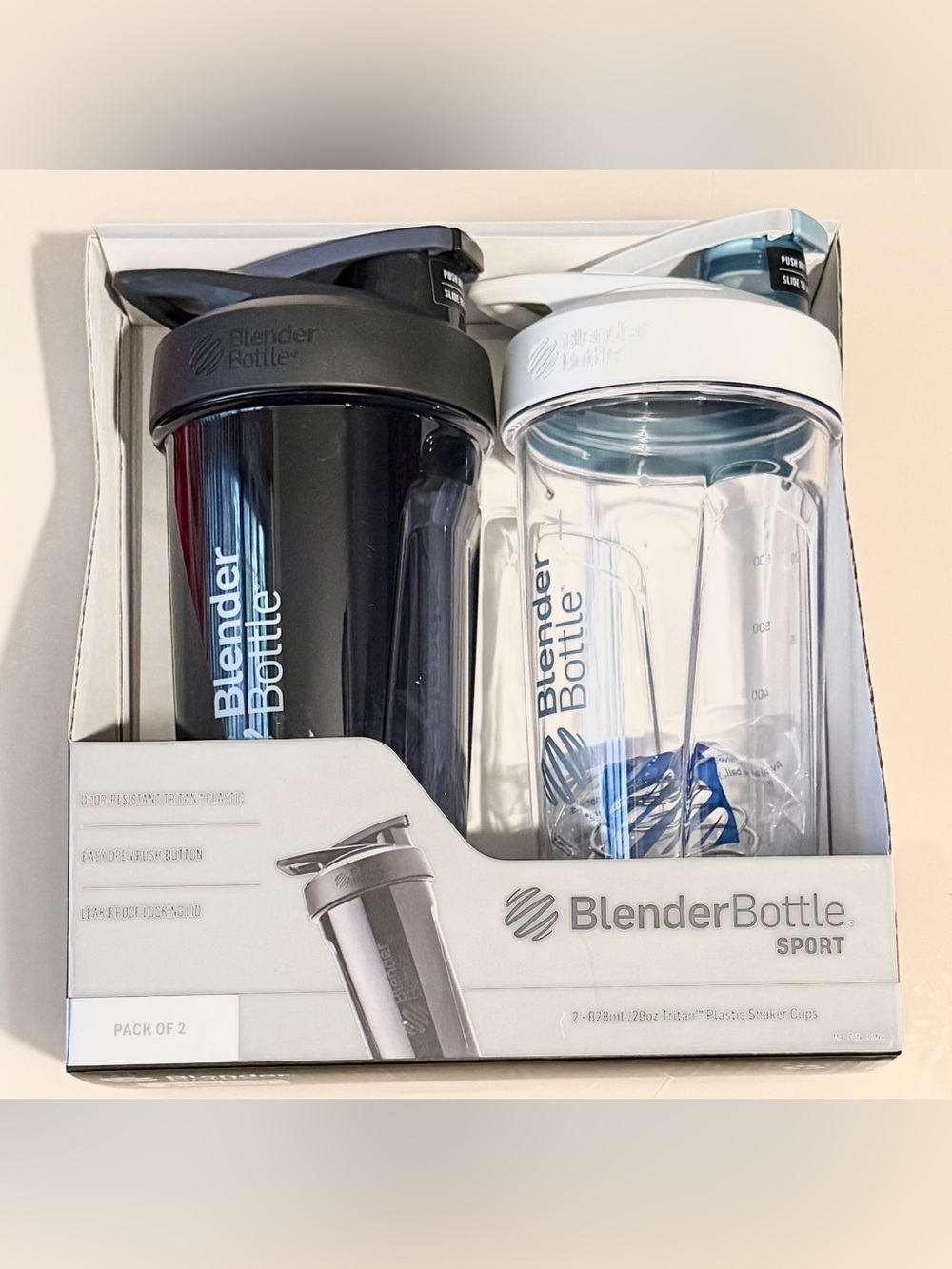 BlenderBottle Classic Shaker Duo - Black & White 28oz